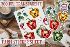 Farm sticker sheet Harvest Scrapbook PNG Vegetables Cozy Product Image 1