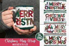 Christmas Mug Wrap Design,Christmas Highland Cow Sublimation Product Image 1