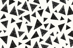 Black and White Grunge Print Triangles Background Wallpaper Product Image 1