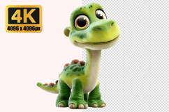 Cute Baby Brontosaurus Transparent PNG Product Image 1