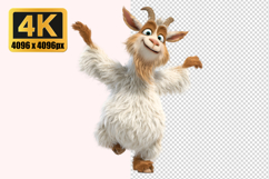 Cartoon Style Goat Transparent PNG Product Image 1