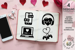 Themed Valentine&#039;s Day Elements. Techology SVG Product Image 1