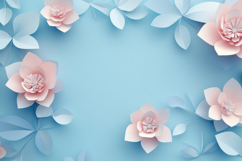 Paper Flowers Background Wallpaper Product Image 1