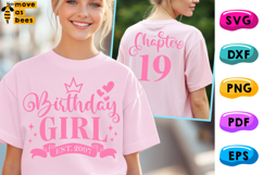 19th Birthday Girl Svg, Png, Est 2007 Chapter 19 Girl Shirt Product Image 1