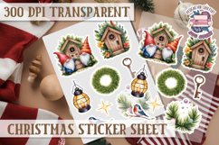 Christmas Sticker Sheet Watercolor Winter Holiday PNG Product Image 1