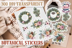 Botanical sticker sheet Spring Botanical PNG flowers Product Image 1