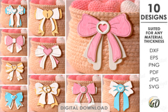 Valentine's Day Bows Bundle Laser Cut. Valentine Decor SVG Product Image 1