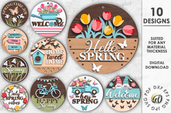3D Spring Round Signs Bundle Laser Cut. Wall Decor SVG Product Image 1
