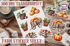 Farm sticker sheet Harvest Scrapbook PNG Vegetables Cozy Product Image 1