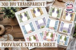 Cozy sticker sheet Flowers Scrapbook PNG Provence Product Image 1