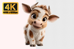 Cute Baby Cow Transparent PNG Product Image 1