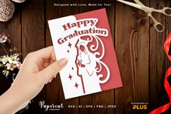 Happy Graduation, Female Graduate, A5 Card Cover Papercut Product Image 1