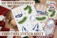 Christmas Sticker Sheet Watercolor Winter Holiday PNG Product Image 1
