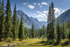 Trees and Mountains Background Wallpaper Product Image 1
