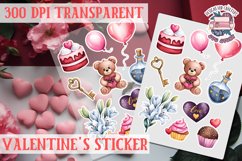 Love sticker Sheet Valentine Day Lovers Funny Heart PNG Product Image 1
