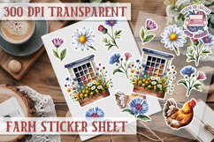Farm sticker sheet Harvest Scrapbook PNG Vegetables Cozy Product Image 1