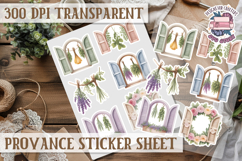 Cozy sticker sheet Flowers Scrapbook PNG Provence Product Image 1