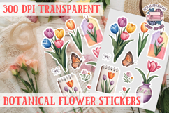Flowers sticker sheet Spring Botanical Summer Scrapbook PNG Product Image 1