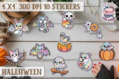 Halloween sticker Kawaii PNG pastel holographic foil Product Image 1