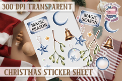 Christmas Watercolor Sticker Sheet Winter Cute Holiday PNG Product Image 1