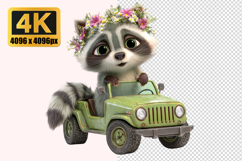 Cute Baby Raccoon Transparent PNG Product Image 1