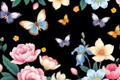 Colorful Flowers Butterfly Background Product Image 1
