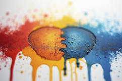 Colorful Paint Splashes and Drips on a White Background Product Image 1