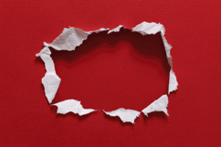 Torn Hole Red Paper Background Wallpaper Product Image 1
