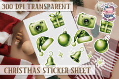 Christmas Watercolor Sticker Sheet Winter Cute Holiday PNG Product Image 1
