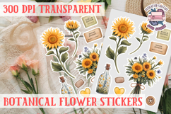 Flowers sticker sheet Spring Botanical Summer Scrapbook PNG Product Image 1