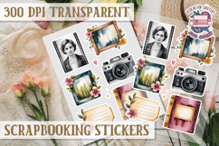Scrapbooking sticker sheet Cute Funny PNG Watercolor School Product Image 1