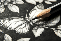 Butterfly Pencil Background Wallpaper Product Image 1