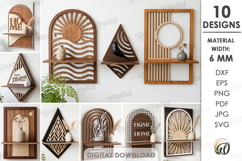 3D Decorative Shelves Bundle Laser Cut. Display Shelf SVG Product Image 1