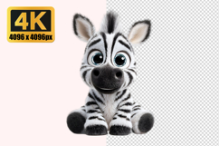 Cute Cartoon Baby Zebra Transparent PNG Product Image 1