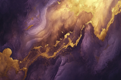 Abstract Fluid Art with Purple Gold Background Wallpaper Product Image 1