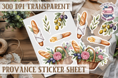Cozy sticker sheet Flowers Scrapbook PNG Provence Product Image 1