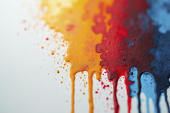 Colorful Paint Dripping on a White Background Wallpaper Product Image 1