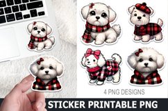 Christmas Dog Sticker Printable | Christmas High Quality PNG Product Image 1