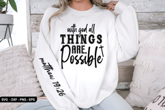 With God All Things Are - Christian Sleeve T-Shirt Design Product Image 2