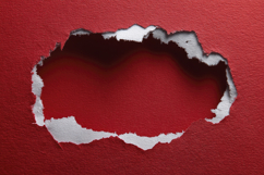 Hole Torn Sheet of Red Paper Background Wallpaper Product Image 1