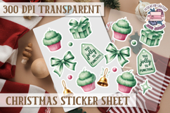 Christmas Watercolor Sticker Sheet Winter Cute Holiday PNG Product Image 1