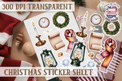 Christmas Sticker Sheet Watercolor Winter Holiday PNG Product Image 1