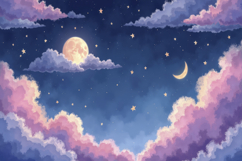 Dreamy Night Sky Scene Background Wallpaper Product Image 1