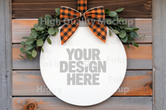 Fall-Halloween Round Wood Sign Mockup - Door Wood Sign Product Image 1