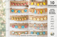 Summer Banners Bundle Laser Cut. Summer Garland SVG Product Image 1