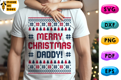 Merry Christmas Daddy Svg, Png, Ugly Christmas Sweater Shirt Product Image 1