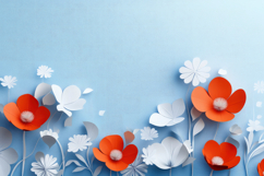Paper Flowers Background Wallpaper Product Image 1