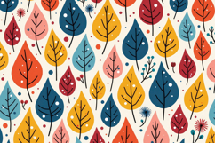 Colorful Leaf Pattern Background Product Image 1