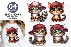 Cute Cat Clipart Designs, Cat Lover Sublimation PNG Product Image 1
