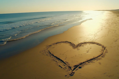 Love Heart On Beach Background Wallpaper Product Image 1